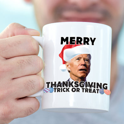 Confused Biden Merry Thanksgiving Glass