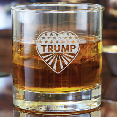 Heart Trump - Stars and Stripes Glass