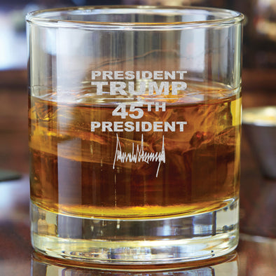 President Trump 45th President Signature Glass